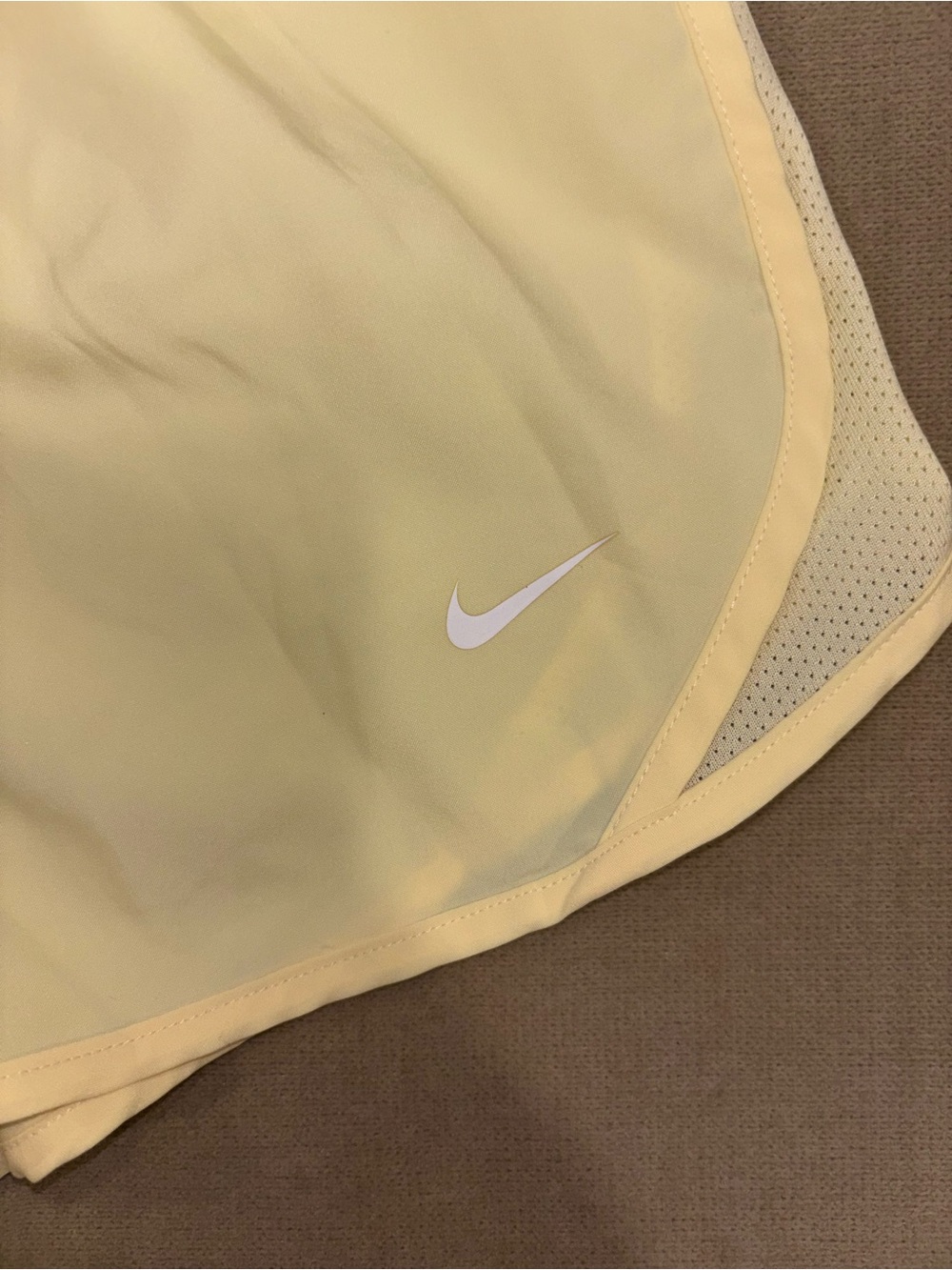 Nike Girls Butter Yellow Athletic Shorts - Picture 3 of 4